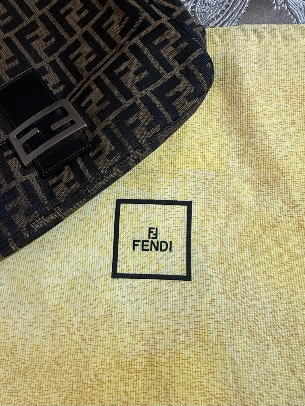 Fendi Brown and Black FF Canvas Shoulder Bag w/ Dust bag!